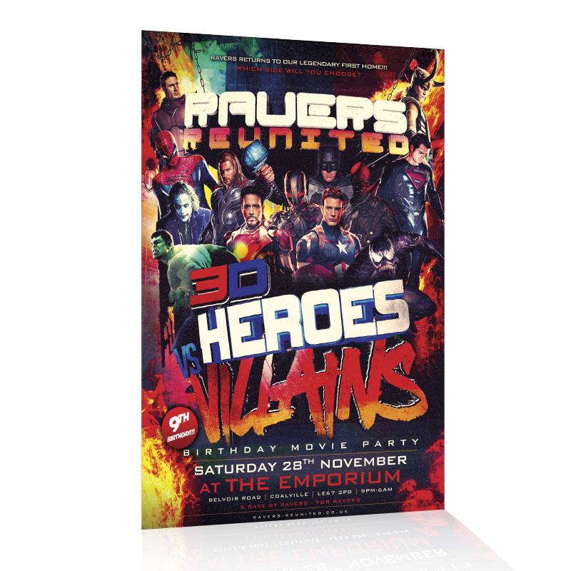 3D Heros Party Flyer