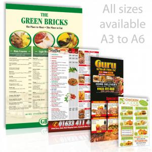 A4 Menu Leaflet Deals with 30 Free A3 Posters